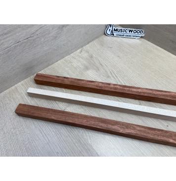 Бубинго/Клён Белый заготовка для переклеенного грифа безголовой гитары Радиал АА 22х(22-13-22)х570 мм (из 3х частей)-5