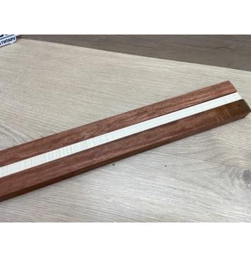 Бубинго/Клён Белый Явор, Волнистый заготовка для переклеенного грифа безголовой гитары Радиал ААА Волна АА 22х(23-13-23)х570 мм (из 3х частей)-1