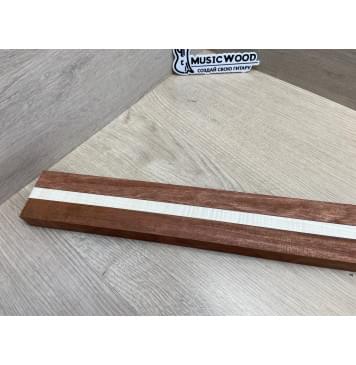 Бубинго/Клён Белый Явор, Волнистый заготовка для переклеенного грифа безголовой гитары Радиал ААА Волна АА 22х(23-13-23)х570 мм (из 3х частей)-2