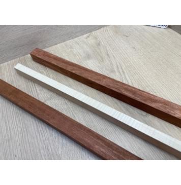Бубинго/Клён Белый Явор, Волнистый заготовка для переклеенного грифа безголовой гитары Радиал ААА Волна АА 22х(23-13-23)х570 мм (из 3х частей)-5