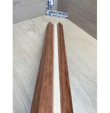 Бубинго/Клён Белый Явор, Волнистый заготовка для переклеенного грифа безголовой гитары Радиал ААА Волна АА 22х(23-13-23)х570 мм (из 3х частей)-11