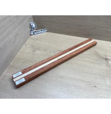 Бубинго/Клён Белый Явор, Волнистый заготовка для переклеенного грифа безголовой гитары Радиал ААА Волна АА 22х(23-13-23)х570 мм (из 3х частей)-8