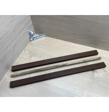 Венге/Корина Чёрная заготовка для переклеенного грифа электрогитары Радиал АА 20х(32-12-32)х617 мм - из 3х частей-3