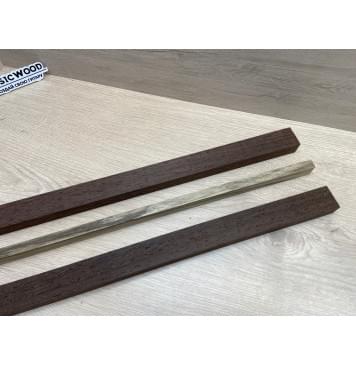 Венге/Корина Чёрная заготовка для переклеенного грифа электрогитары Радиал АА 20х(32-12-32)х617 мм - из 3х частей-4