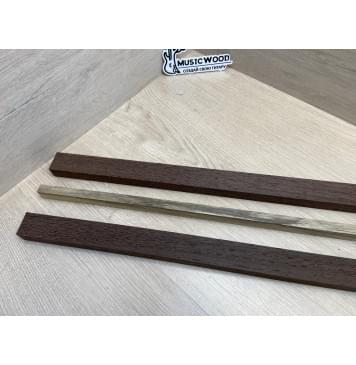 Венге/Корина Чёрная заготовка для переклеенного грифа электрогитары Радиал АА 20х(32-12-32)х617 мм - из 3х частей-6