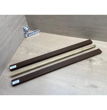 Венге/Корина Чёрная заготовка для переклеенного грифа электрогитары Радиал АА 20х(32-12-32)х617 мм - из 3х частей-10