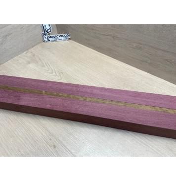 Амарант/Овенгкол заготовка для переклеенного грифа бас-гитары Радиал А 48х(43-13-43)х925 мм - из 3 частей (Уценка-сучки)-1