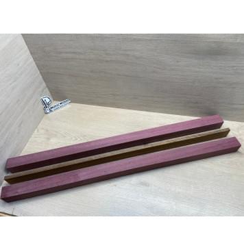 Амарант/Овенгкол заготовка для переклеенного грифа бас-гитары Радиал А 48х(43-13-43)х925 мм - из 3 частей (Уценка-сучки)-0