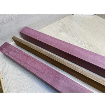 Амарант/Овенгкол заготовка для переклеенного грифа бас-гитары Радиал А 48х(43-13-43)х925 мм - из 3 частей (Уценка-сучки)-5