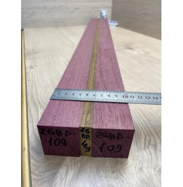 Амарант/Овенгкол заготовка для переклеенного грифа бас-гитары Радиал А 48х(43-13-43)х925 мм - из 3 частей (Уценка-сучки)-6