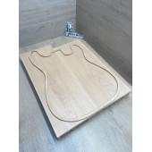 Ольха заготовка корпуса Тангент АА 46х184х482-446 мм, 2шт, 534 кг/м3