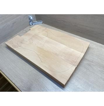 Ольха заготовка корпуса Смешанный А 43х(118-113-113)х(541-498-510) мм - из 3х частей, 457 кг/м3-1