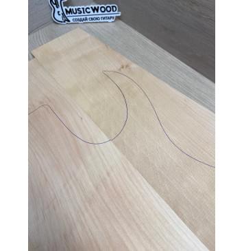 Ольха заготовка корпуса Смешанный А 43х(118-113-113)х(541-498-510) мм - из 3х частей, 457 кг/м3-5