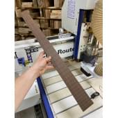 Фрезерованная накладка для Бас-гитары, Венге, мензура 34" (863,6мм), 24 лада, 7х70-50х700мм, паз 0,6х3,5мм, Радиал ААА, MusicWood