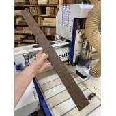 Фрезерованная накладка для Бас-гитары, Венге, мензура 34" (863,6мм), 24 лада, 7х70-50х700мм, паз 0,6х3,5мм, Радиал ААА, MusicWood