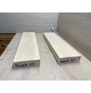 Липа Американская (Basswood), North America Prime wood заготовка корпуса гитары со сквозным грифом Смешанный ААА 46х135х572-547 мм, 2 шт, 470 кг/м3-2