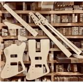 Gibson Thunderbird Studio 5, HIPSHOT 5K501B,  34", полный комплект шаблонов для фрезеровки гитары, фанера 8мм