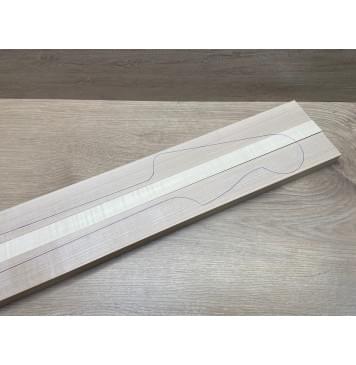 Клён Белый/Клён Белый Явор, волнистый заготовка грифа для бас-гитары Радиал АА 26х43-22-44х910 мм- из 3х частей-1