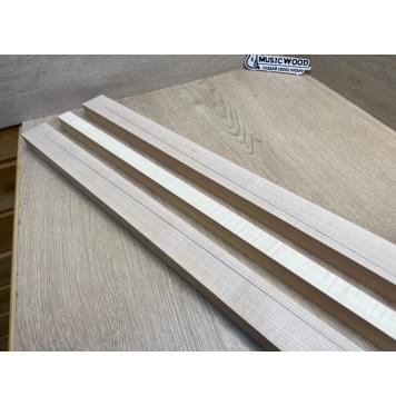 Клён Белый/Клён Белый Явор, волнистый заготовка грифа для бас-гитары Радиал АА 26х43-22-44х910 мм- из 3х частей-4