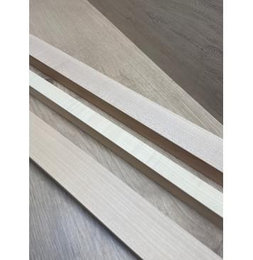 Клён Белый/Клён Белый Явор, волнистый заготовка грифа для бас-гитары Радиал АА 26х43-22-44х910 мм- из 3х частей-13