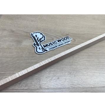 Клён Канадский Волнистый (Hard Canadian Flamed Maple), North America Prime wood заготовка для переклеенного грифа электрогитары Смешанный ААА Волна ААА 24х8х746 мм-8
