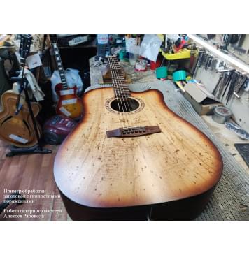 Клён Американский Spalted Волнистый заготовка на топ Радиал АА Волна ААА 19х163х465 мм 2 шт книжкой Уценка-гнилостные поражения древесины,под стабилизацию или работу с порозаполнителями-6