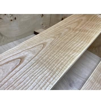 Ясень Белый Волнистый заготовка на топ Тангент ААА Волна АА 6х174х555 мм - 2шт. (книжкой) АКЦИЯ-4