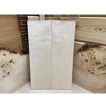 Клён Белый заготовка на топ для Тревел гитары Смешанный АА 7,5х126х405 мм - 2 шт. (книжкой)-0