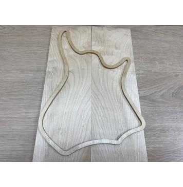 Клён Белый заготовка на топ для Тревел гитары Смешанный АА 7,5х126х405 мм - 2 шт. (книжкой)-1