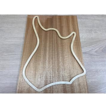 Махагон Кая заготовка на топ для Тревел гитары Радиал ААА 9х132х395 мм - 2 шт. (книжкой)-2