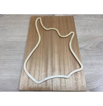 Махагон Кая заготовка на топ для Тревел гитары Радиал ААА 9х130х410 мм - 2 шт. (книжкой)-1