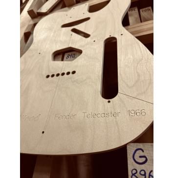 Fender Telecaster 1966 г., 21 и 22 лада, полный комплект для фрезеровки гитары, фанера 8мм-9