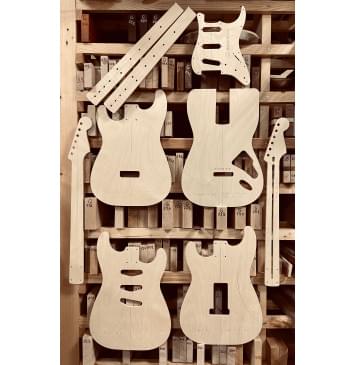 Fender Stratocaster 1962, 21 и 22 лада, SSS,  полный комплект для фрезеровки гитары, фанера 8мм-0