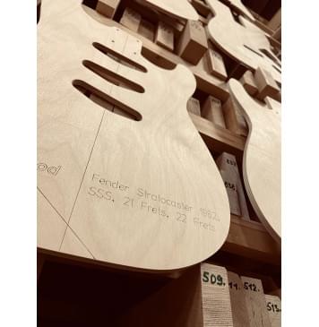 Fender Stratocaster 1962, 21 и 22 лада, SSS,  полный комплект для фрезеровки гитары, фанера 8мм-3