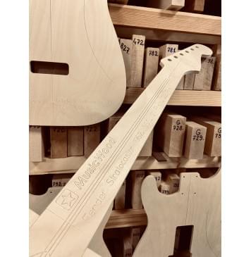 Fender Stratocaster 1962, 21 и 22 лада, SSS,  полный комплект для фрезеровки гитары, фанера 8мм-4