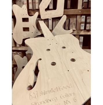 Strandberg Guitars, Sälen Jazz NX 6 Natural, полный комплект для фрезеровки гитары, фанера 8мм.-9