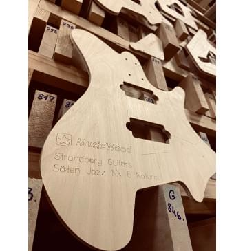 Strandberg Guitars, Sälen Jazz NX 6 Natural, полный комплект для фрезеровки гитары, фанера 8мм.-10