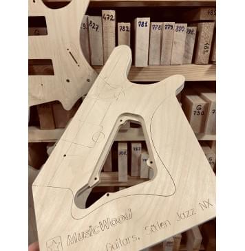 Strandberg Guitars, Sälen Jazz NX 6 Natural, полный комплект для фрезеровки гитары, фанера 8мм.-11