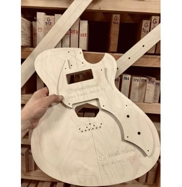 Novo Guitars, SOLUS F2, Telecaster Bridge, порожек 43мм, полный комплект для фрезеровки гитары, фанера 8мм. Novo Guitars, SOLUS F2, Telecaster Bridge, порожек 43мм, полный комплект для фрезеровки гитары, фанера 8мм.-9
