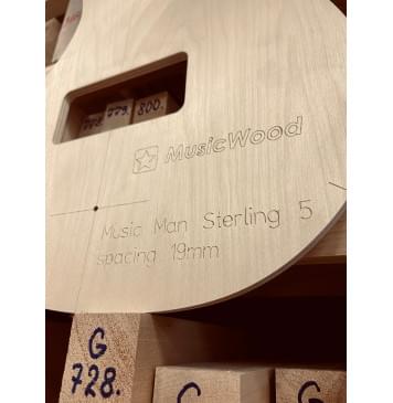 Music Man Sterling 5, spacing 19мм, 22 лада, полный комплект для фрезеровки гитары, фанера 8мм-7