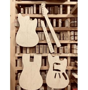 Fender Mustang 1960s, полный комплект для фрезеровки гитары, фанера 8мм-0
