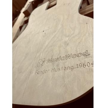 Fender Mustang 1960s, полный комплект для фрезеровки гитары, фанера 8мм-3