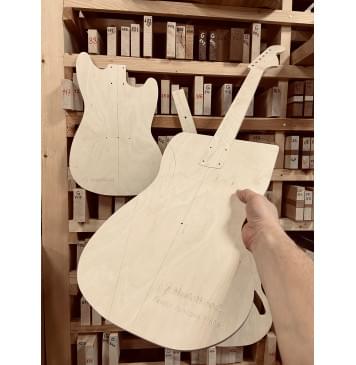 Fender Mustang 1960s, полный комплект для фрезеровки гитары, фанера 8мм-7