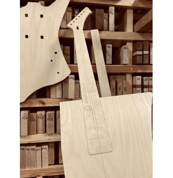 Шаблоны ESP/LTD Snakebyte, комплект для фрезеровки гитары, фанера 8мм-2