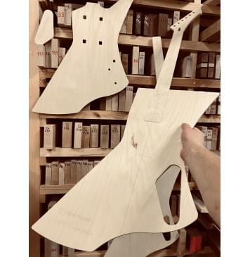 Шаблоны ESP/LTD Snakebyte, комплект для фрезеровки гитары, фанера 8мм-1