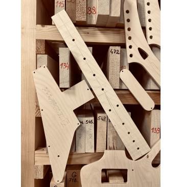 Gibson Explorer 1958, вклеенный гриф, комплект шаблонов для фрезеровки гитары, фанера 8мм-2