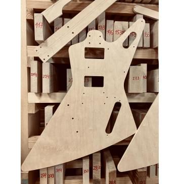 Шаблоны Gibson Explorer, крепление грифа на болтах, комплект для фрезеровки гитары, фанера 8мм-9