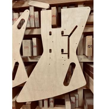 Шаблоны Gibson Explorer, крепление грифа на болтах, комплект для фрезеровки гитары, фанера 8мм-10