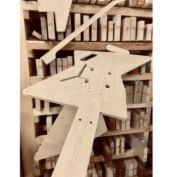 Шаблоны Gibson Explorer, крепление грифа на болтах, комплект для фрезеровки гитары, фанера 8мм-7