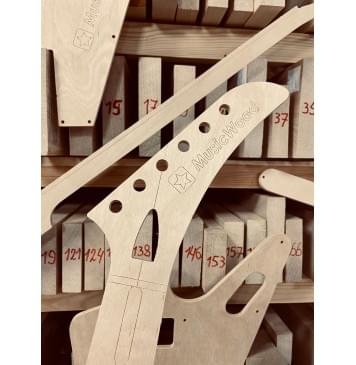 Шаблоны Gibson Explorer, крепление грифа на болтах, комплект для фрезеровки гитары, фанера 8мм-2